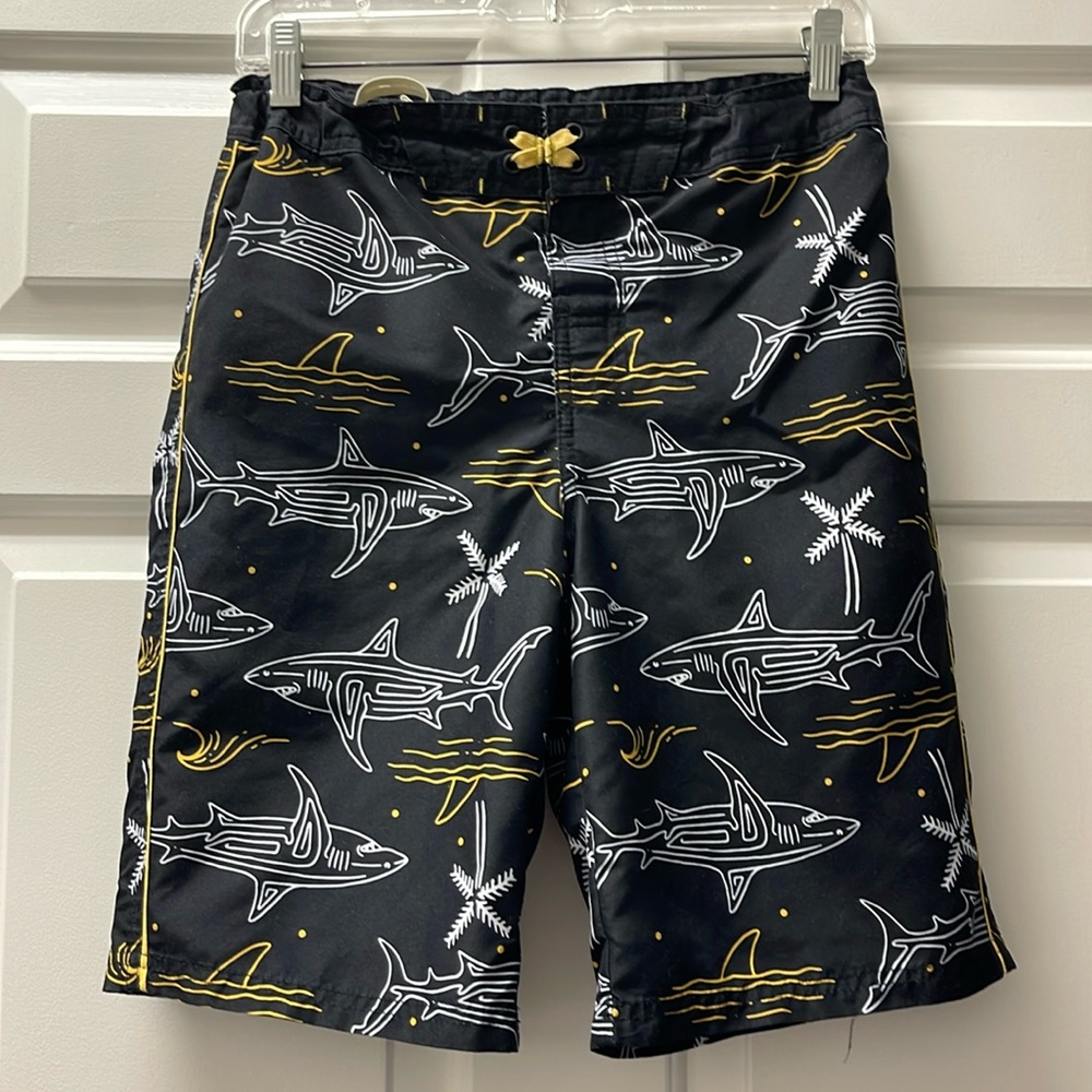 Shark Print Boys Swim Shorts